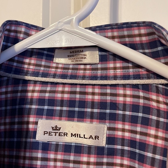 Peter Millar plaid style button down dress shirt Size M - Picture 3 of 4